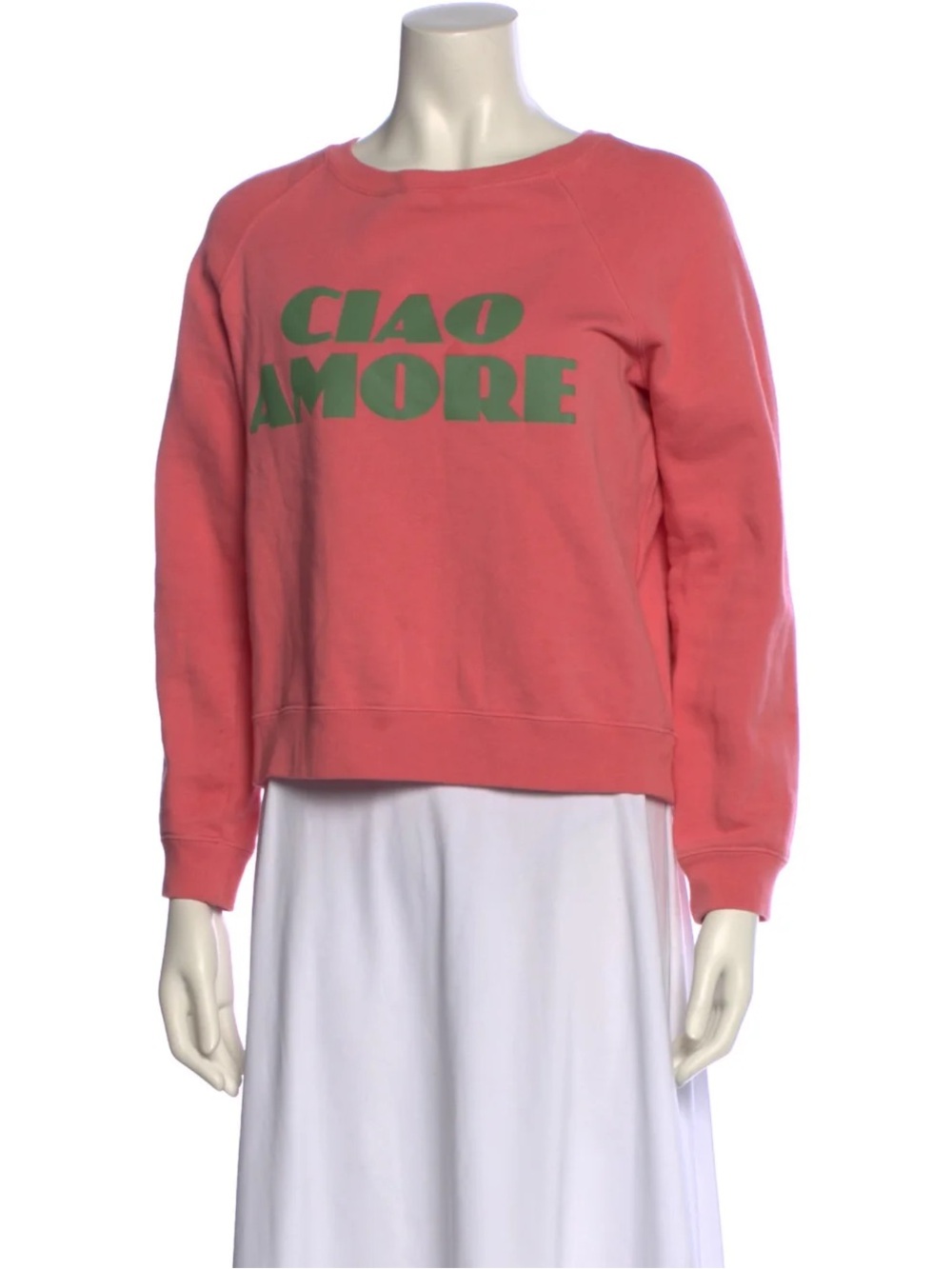 Women's Sezane Coral 'Ciao Amore' Graphic Sweatshirt
